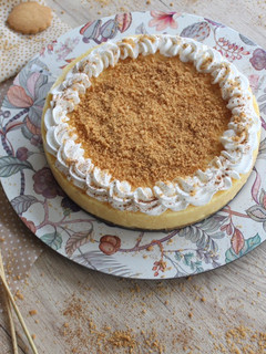 Una foto de Tarta de natillas y galletas biscuits