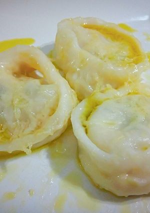 Una foto de Agnolotis de jamón y queso