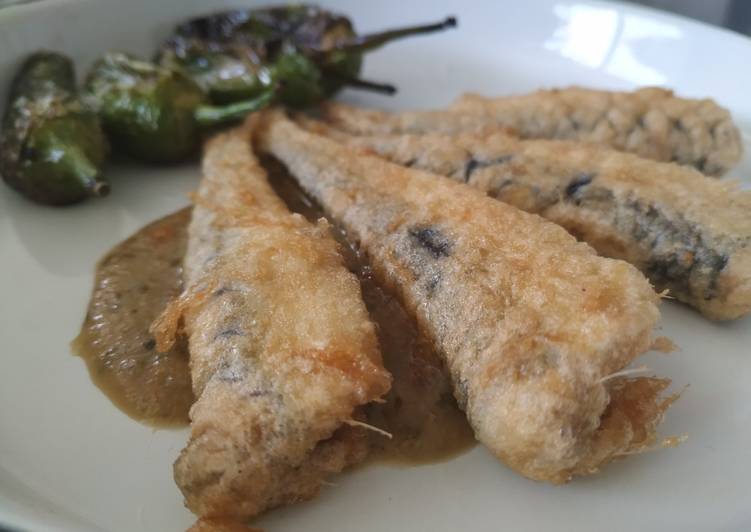 Sardinas a la sidra con pimientos de Padrón