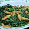 Tumis daun singkong+ cumi ekstra pedas gurih