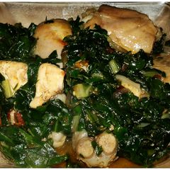 Chicken/spinach mix A picture of Chicken/spinach mix.