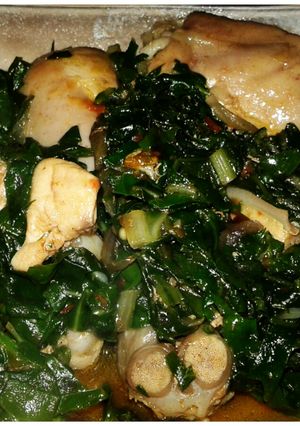 A picture of Chicken/spinach mix.