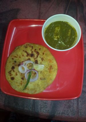 A picture of Palak paneer.