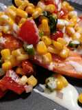 Pan-seared steelhead trout with corn salsa and lime cream