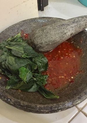 Foto resep Glandir sambel asem (daun ubi sambal asem)