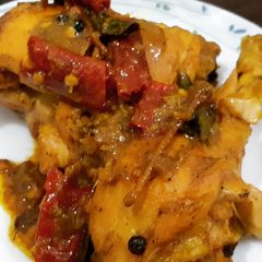 A picture of No oil Spicy Saucy Chicken.