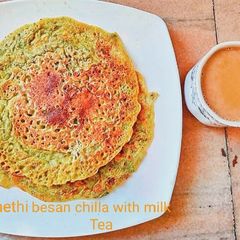 Methi Besan Chilla🌮🌮 A picture of Methi Besan Chilla🌮🌮.