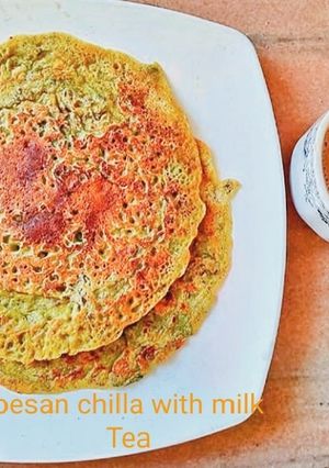 A picture of Methi Besan Chilla🌮🌮.