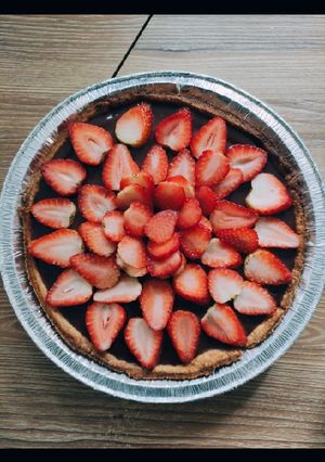 Una foto de Pie de fresas y chocolate 🍫