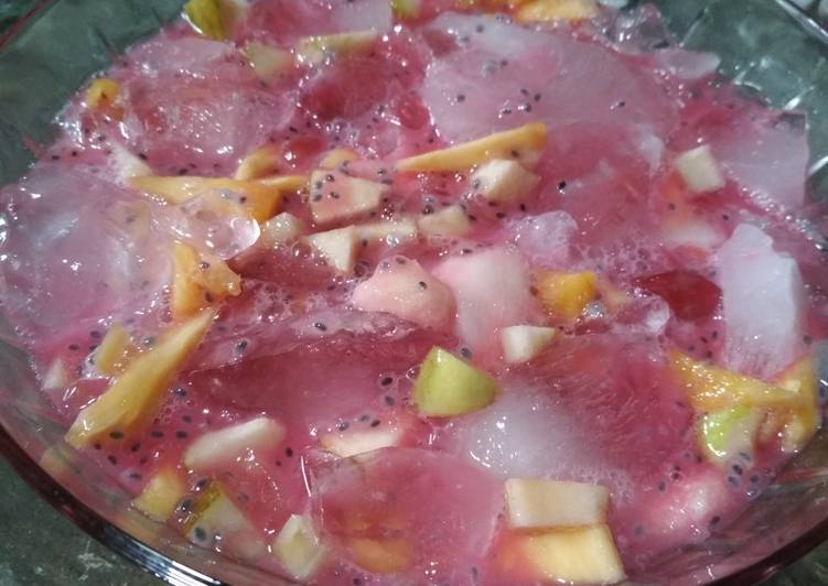 Rahasia Resep Es Campur nanas,apel,Sirsat &amp; selasih yang Sempurna