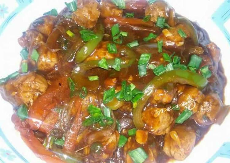 Recipe of Quick Soya Chunks Chilly Manchurian