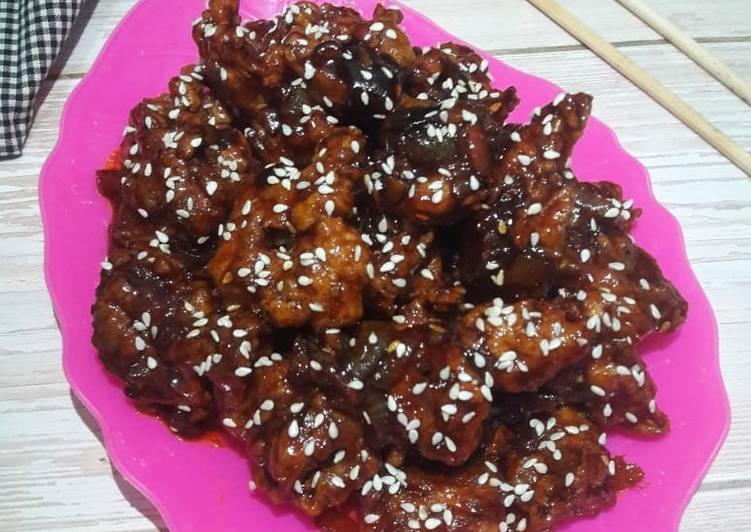 Resep Dakgangjeong (닭강정) | Cara Masak Dakgangjeong (닭강정) Yang Enak Dan Mudah