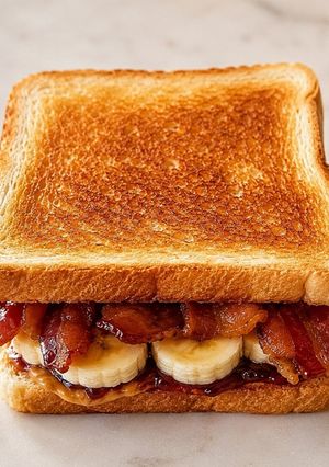 Zdjęcie przepisu Tost / kanapka Elvisa Presleya.