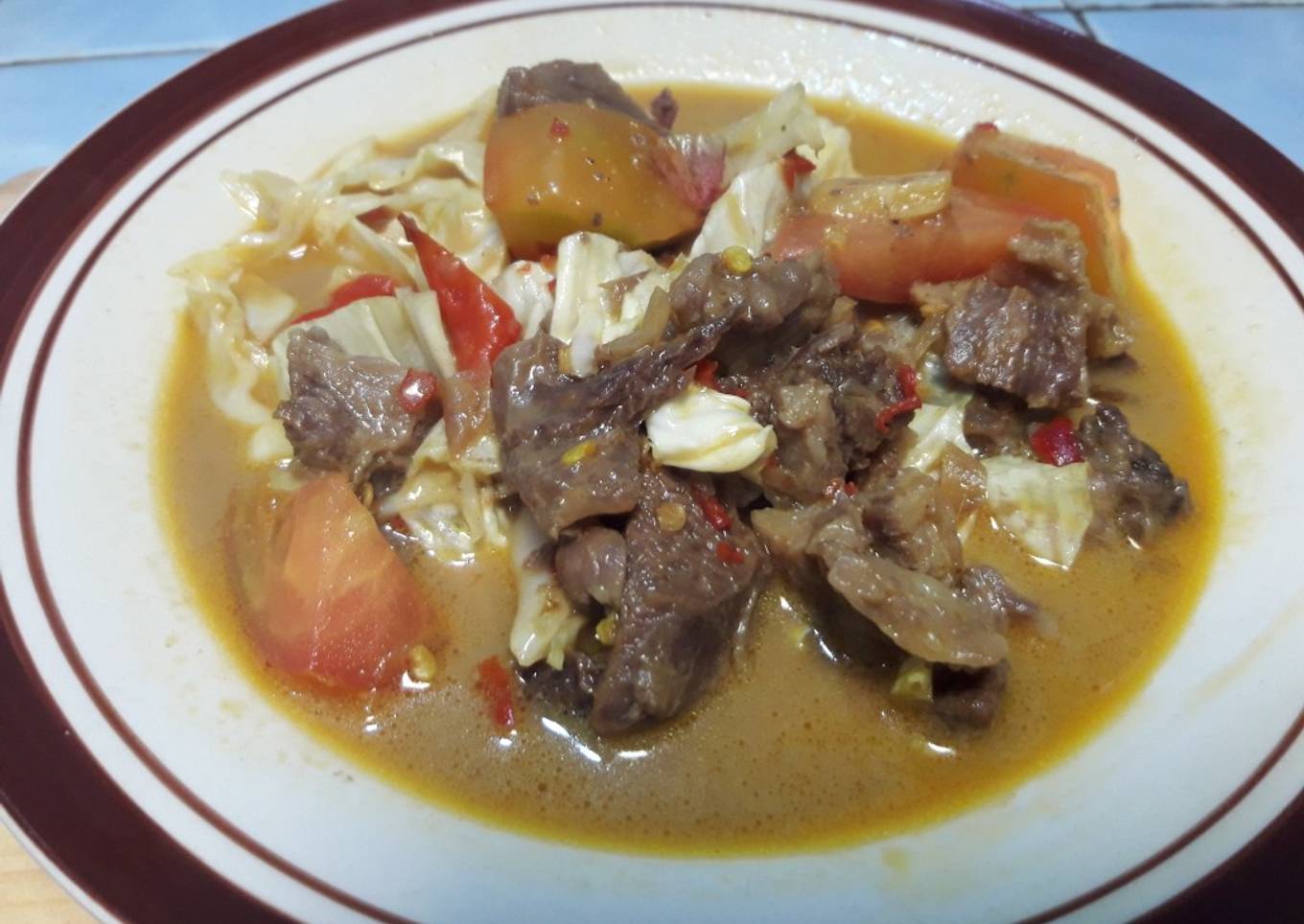 71. Tongseng daging sapi