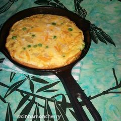 A picture of Thick Omelet with Butternut Squash and Peas.