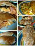 Chiles rellenos envueltos en pasta de hojaldre