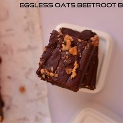 Eggless Oats Beetroot Fudge Brownie A picture of Eggless Oats Beetroot Fudge Brownie.