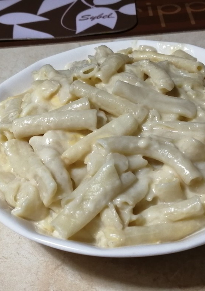 Una foto de Pasta con crema y doble queso