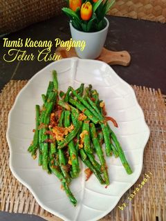 Foto resep Tumis Kacang Panjang Telur Asin