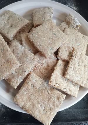 Una foto de Galletas veganas de girasol y orégano