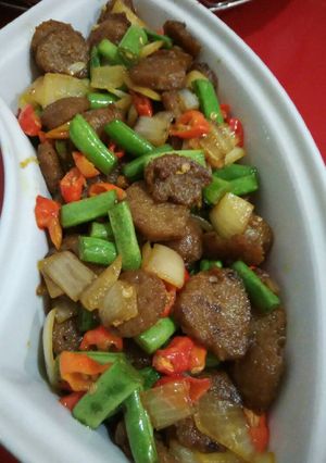 Foto resep Bakso cah buncis kecap