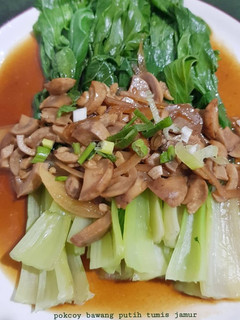 Foto resep Pokcoy tumis jamur sederhana
