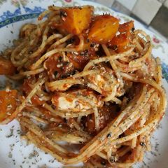 A picture of Spicy Chicken Pumpkin Pasta.
