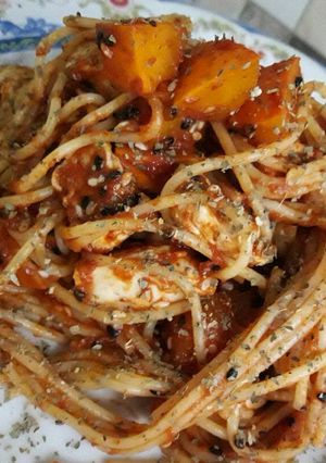 A picture of Spicy Chicken Pumpkin Pasta.