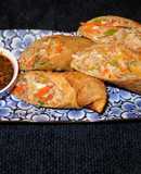 Rollitos de jaibas con vegetales