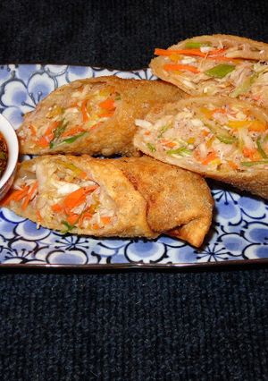 Una foto de Rollitos de jaibas con vegetales