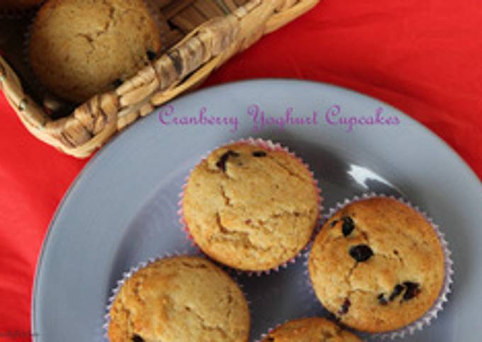 Recipe of Award-winning Cranberry Yoghurt Cupcakes