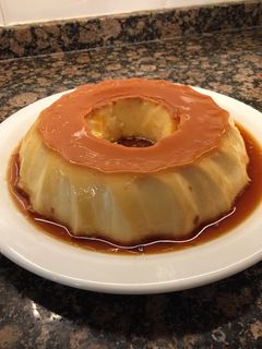 Una foto de Flan huevo, leche desnatada y sin lactosa