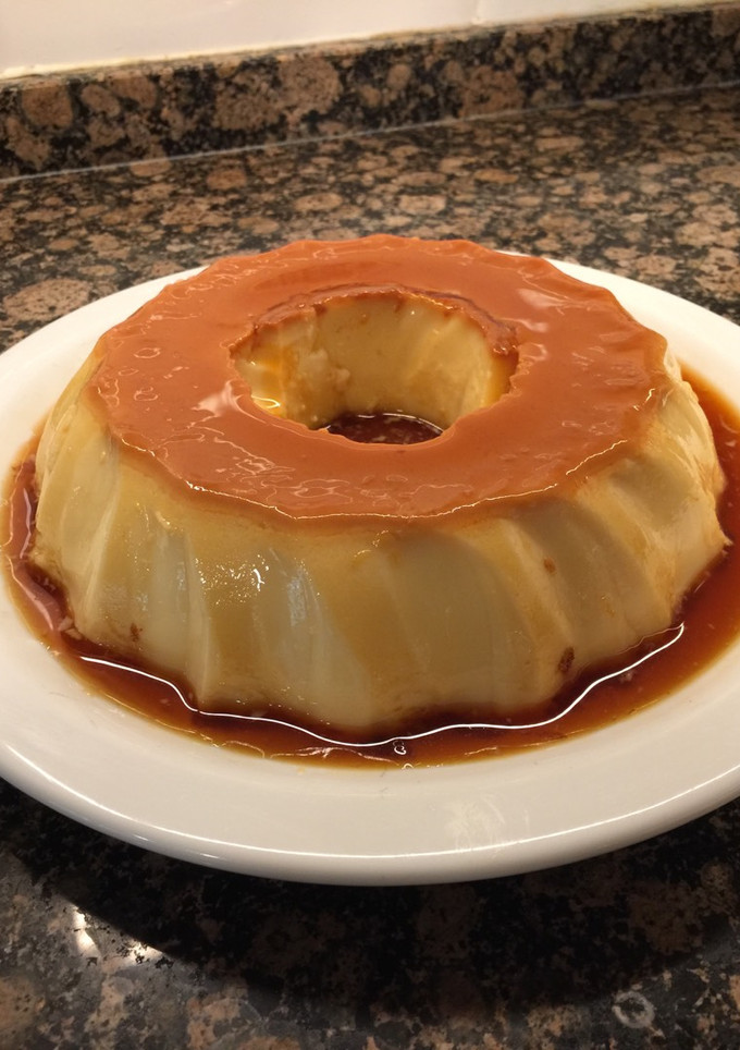 Una foto de Flan huevo, leche desnatada y sin lactosa