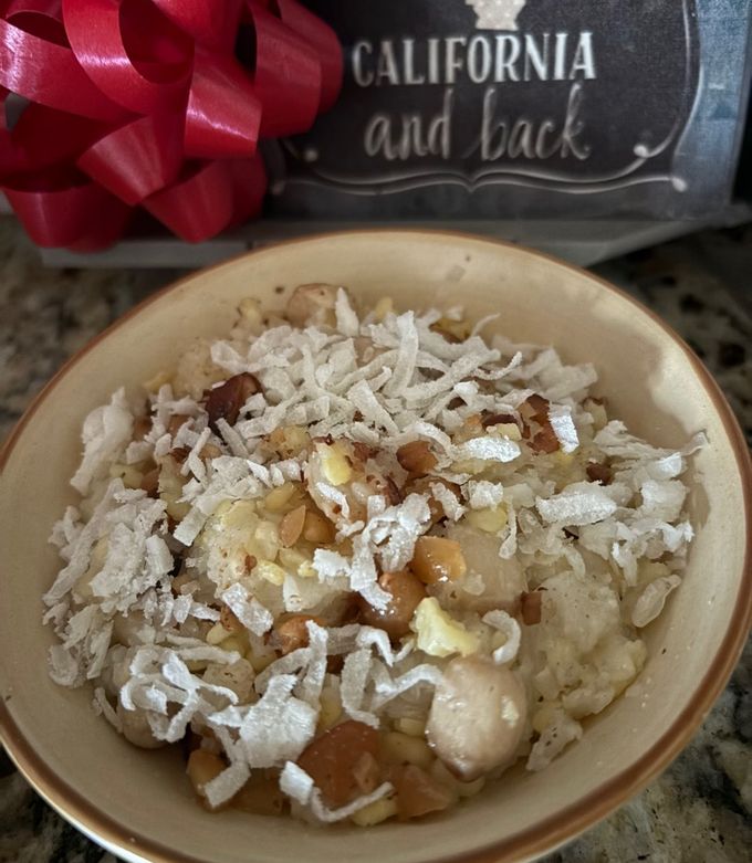A picture of Sticky Rice with Lotus Seeds and Mung Beans.