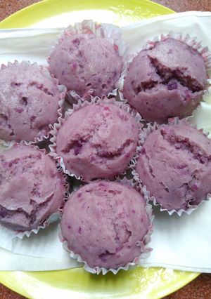 Foto resep Kue ubi ungu merekah tanpa mixer