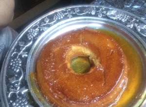 Una foto de Flan de claras con dulce de leche y sin horno