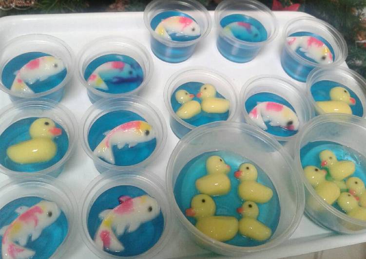 Bumbu Jelly ikan &amp; bebek berenang | Cara Buat Jelly ikan &amp; bebek berenang Yang Mudah Dan Praktis