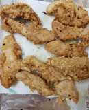 Deep fried Chicken Goujon Strips. 😀