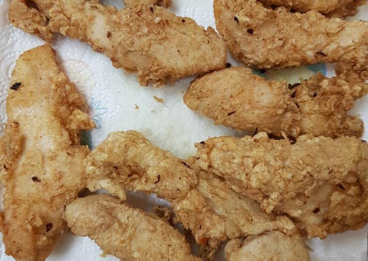 Deep fried Chicken Goujon Strips. 😀