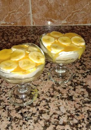 Une photo de Verrines à la banane et caramel ♥️