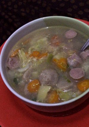 Foto resep Sup sayur dan baso sosis