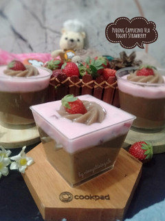 Foto resep Puding Cappucino Vla Yogurt Strawberry