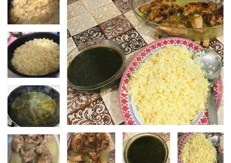 ملوخيه بالأرز مع الشعريه