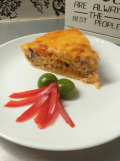 Una foto de Quiche de arroz con verduras y Jamón de Pavo (sin masa)