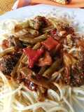 Spaghetti 🍝 integrales con verduras salteadas
