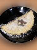 Crepes com manteiga de amendoim e amêndoas
