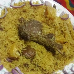 A picture of Left over chops rice.