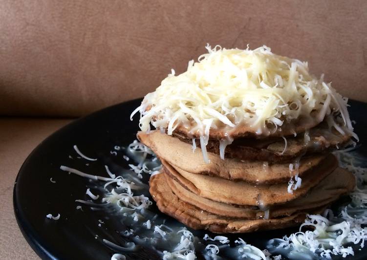 Snowy cheese goodtime pancake (eggless)