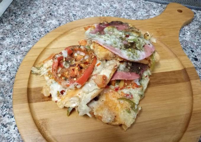 Simple Way to Make Homemade Bread pizza with peperoni lemon chicken mushroom sauce