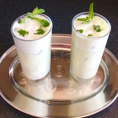 A picture of Doogh (Persian Yoghurt Drink, aka Ayran).
